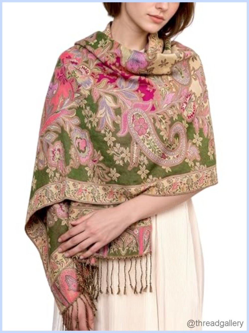 Achillea Viscose Paisley Floral Pashmina Shawl Wrap Festival Scarf